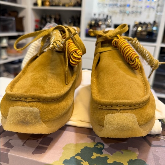 Clarks Mustard Suede Rossendale Shoes main image 9